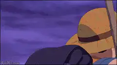 Luffy comforts a zombie in a graveyard
