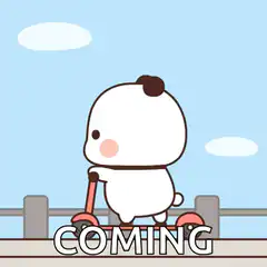 Cute cartoon bear on scooter