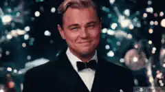 Leonardo DiCaprio Cheers with Bitcoin Logo