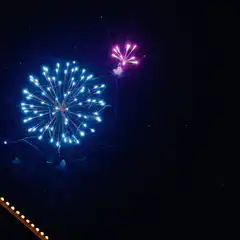 Colorful fireworks exploding in night sky