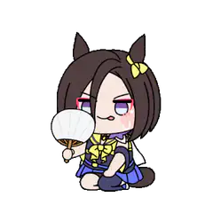 chibi horse girl with fan
