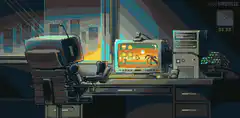 Robot watching computer crash