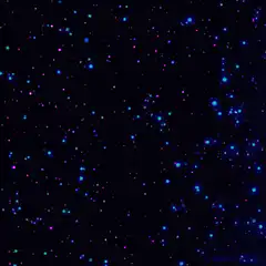Blue and pink stars twinkling in space