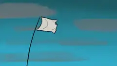 white flag waving in wind