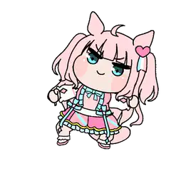Pink cat girl chibi dance