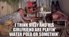 Billy and his girlfriend playing water polo