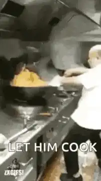 Chef cooking with flames