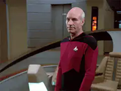 Captain Picard raises hand