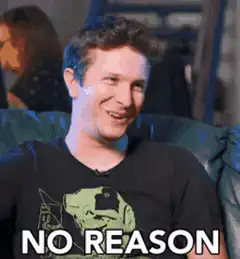 Man smiling with no reason