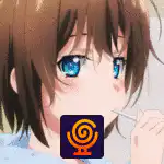 Anime girl with spiral icon
