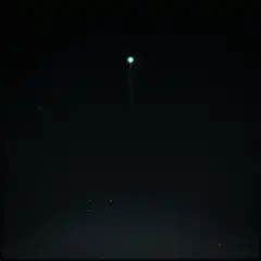 Bright light in dark sky