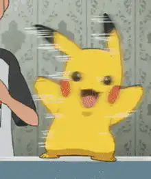Pikachu shaking with excitement