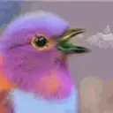 Colorful bird smoking a cigarette