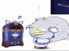 Shiroko dancing with jukebox