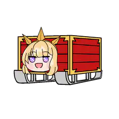 anime girl in red sleigh