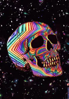 Psychedelic Skull in Space
