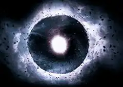 Black hole with swirling debris
