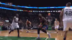 LeBron James dunking the basketball