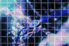 glitchy dna helix animation