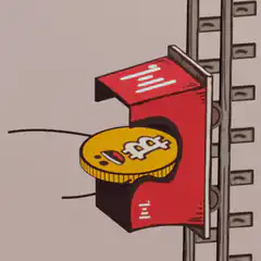 Bitcoin coin stuck in red machine