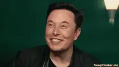 Elon Musk laughing hysterically