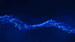 Blue digital network wave animation