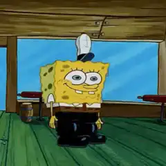 SpongeBob stretching and squishing