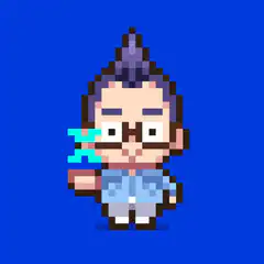 Pixel Art Character with Glasses