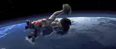 Buzz Lightyear floating in space
