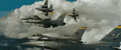 F-16 fighter jets flying in formation