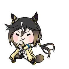 Chibi Zhongli eating