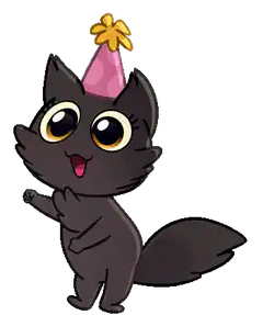 cute black cat party hat