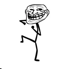Trollface stick figure dancing