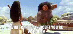 Maui dances while Moana watches