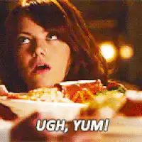 Emma Stone Ugh Yum Reaction
