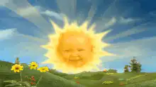 Smiling Sun Over Green Hills