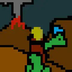 pixel art character with green hair