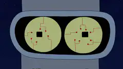 Robot eyes blinking