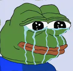 Sad Pepe the Frog crying