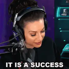 Woman in headphones says it is a success