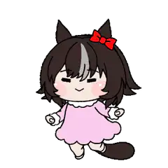 chibi cat girl pink dress