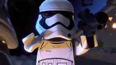 Lego Stormtrooper aiming blaster