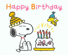 Snoopy and Woodstock birthday cake