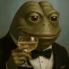 Pepe the Frog sipping wine