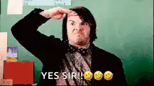 Jack Black Yes Sir Saluting