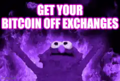 Cookie Monster surrounded by purple flames