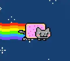 Nyan Cat rainbow trail