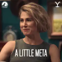 Woman smirking a little meta