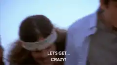 Guy chugging beer with Let's Get Crazy text
