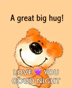 Good night bear hug gif